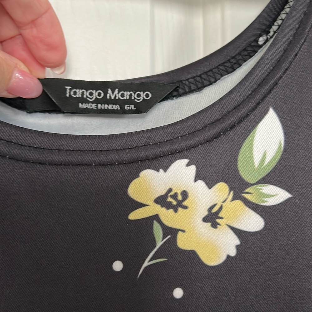 Tango Mango Chic Black Floral Midi Dress - Picture 3 of 6